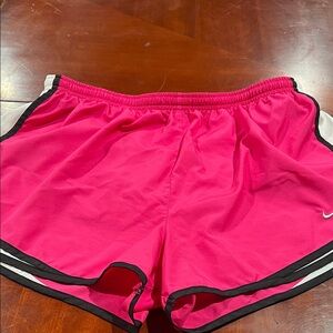 Nike Women's Hot Pink and Black Athletic Shorts